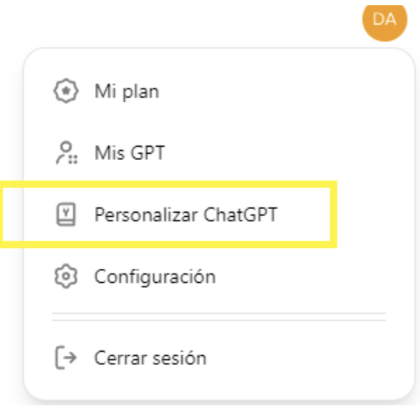 funcionalidad de personalización en chatGPT para SEO